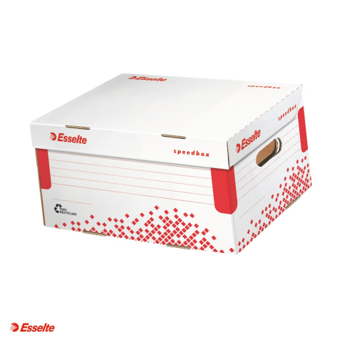 Container arhivare si transport Esselte Speedbox, cu capac, carton, dimensiune S, alb [0]