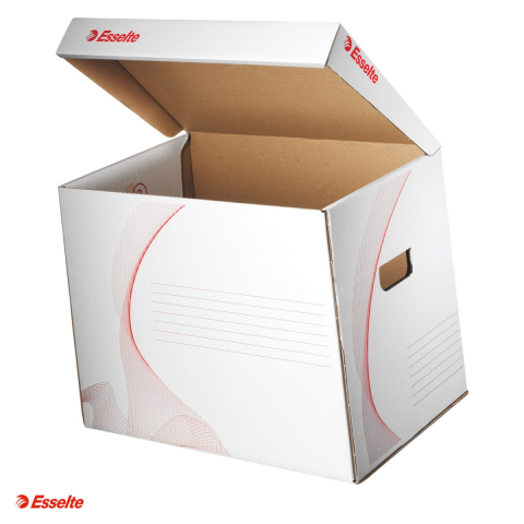 Cutii depozitare - Container arhivare si transport Esselte Standard, cu capac, carton, alb