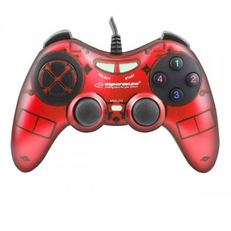 Controller Esperanza EGG105R Fighter, cu vibratii, PC, Rosu [2]