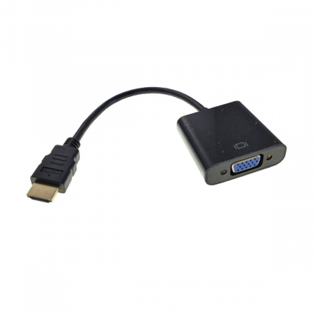 Convertor adaptor HDMI tata la VGA mama, cu cablu 15cm si cablu audio jack 3.5mm tata-tata [1]