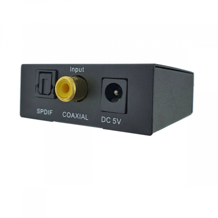 Convertor audio digital in analog, si adaptor audio jack 3.5mm, cu alimentator 5V DC inclus, negru [3]