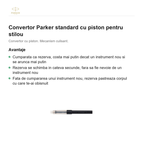 Convertor Parker standard cu piston pentru stilou [1]