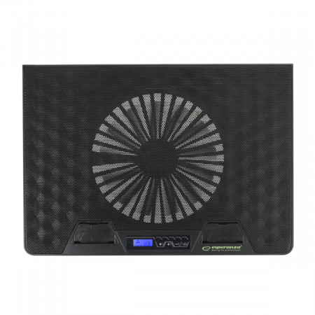 Cooler Laptop Esperanza Alize, iluminare RGB 7 moduri, display LCD, Hub 2 port USB, 5 unghiuri de reglare, negru [3]