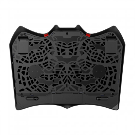 Cooler Laptop Esperanza Buran, iluminare Led, 4 ventilatoare, 2 port USB, pozitie reglabila, negru [2]