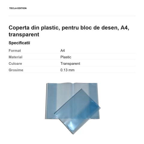 Coperta din plastic, pentru bloc de desen, A4, transparent [2]