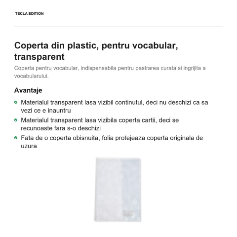 Coperta din plastic, pentru vocabular, transparent [1]