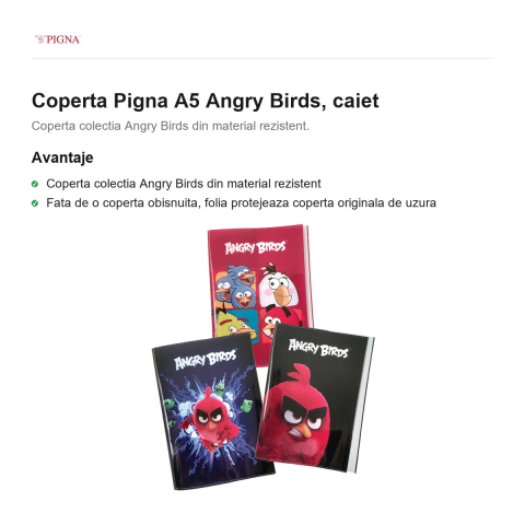 Coperta Pigna A5 Angry Birds, caiet [1]
