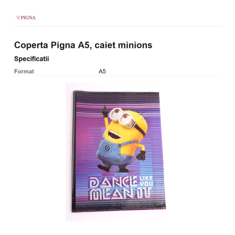 Coperta Pigna A5, caiet minions [2]