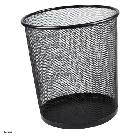 Birotica papetarie - Cos de birou Fornax Mesh din plasa metalica, cu baza solida, 345x230x295 mm, negru
