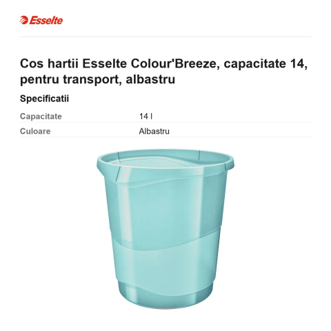 Cos hartii Esselte Colour'Breeze, capacitate 14, pentru transport, albastru [2]
