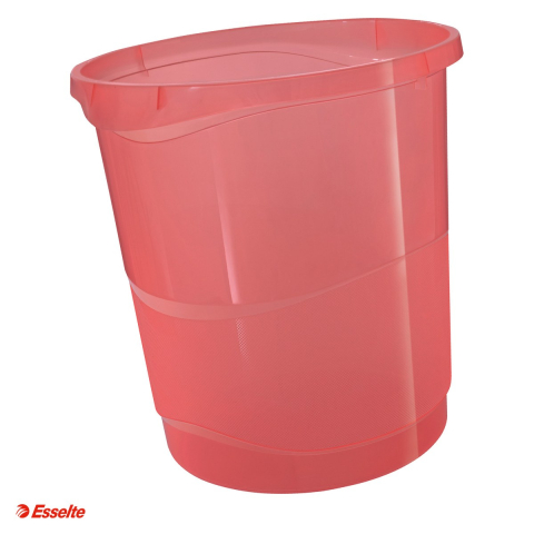 Cosuri de birou si organizare - Cos hartii Esselte Colour'Breeze, capacitate 14, pentru transport, corai