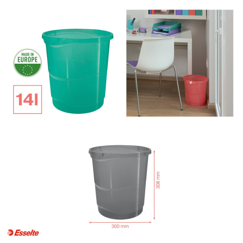 Cos hartii Esselte Colour'Breeze, capacitate 14, pentru transport, verde [3]