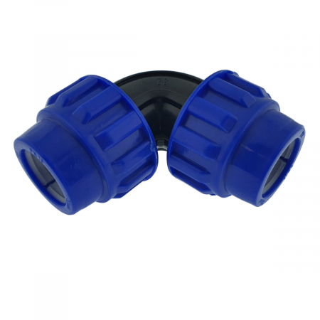 Cot racord hidraulic PEHD 32mm 90 Grade, piulita dubla, presiune 16 bar, pentru apa potabila si irigatii [2]
