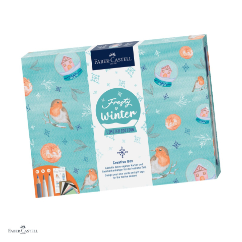 Instrumente de scris - Creative Box Limited Edition “Frosty Winter”, Faber-Castell, 12 piese, rezistent la apa