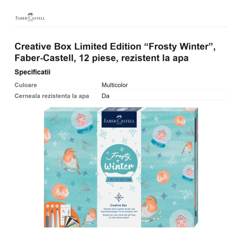 Creative Box Limited Edition “Frosty Winter”, Faber-Castell, 12 piese, rezistent la apa [2]