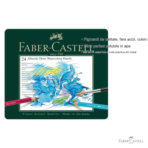 Creioane colorate acuarela Faber-Castell Albrecht Durer, 24 culori, pentru artisti profesionisti [2]