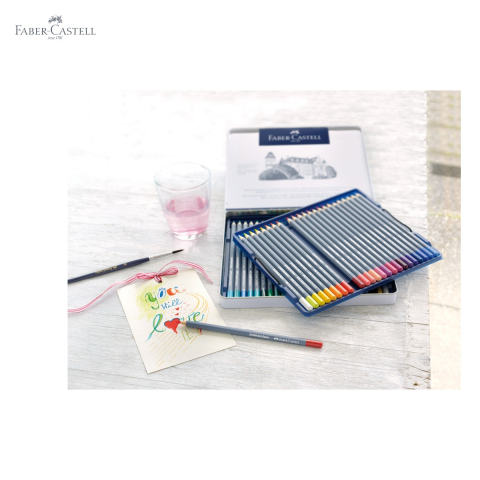 Creioane colorate acuarela Faber-Castell Goldfaber Aqua 48 culori, cutie metalica, pentru pictura si desen artistic [4]