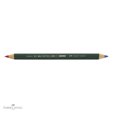 Creion bicolor Faber-Castell Castell Color B73, mina groasa albastru-rosu, pentru scriere si marcare [3]