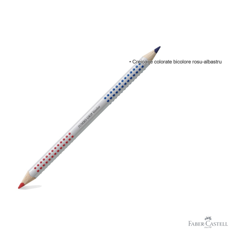 Creion bicolor rosu-albastru Faber-Castell, mina dubla colorata, pentru scoala si birou [2]