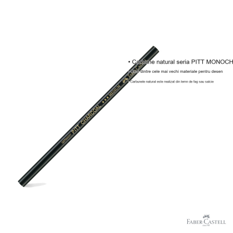 Creion carbune natural Faber-Castell Pitt Monochrome, grad mediu, pentru desen artistic [2]