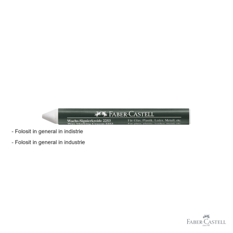 Creion cerat Faber-Castell 2253, alb, pentru marcare pe suprafete lucioase si moi [1]