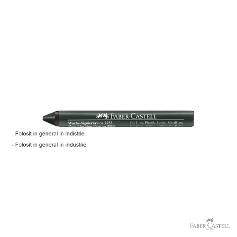 Creion cerat Faber-Castell 2253 pentru suprafete lucioase, negru, marcare industriala [1]