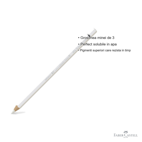 Creion colorat acuarela Faber-Castell Albrecht Durer 101 alb, mina 3.8mm, pentru artisti profesionisti [2]