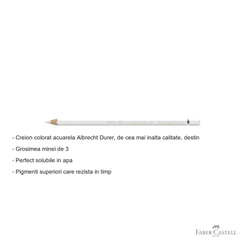 Creion colorat acuarela Faber-Castell Albrecht Durer 101 alb, mina 3.8mm, pentru artisti profesionisti [1]