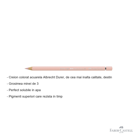Creion colorat acuarela Faber-Castell Albrecht Durer 132 flesh mediu, mina 3.8mm, pentru artisti [1]