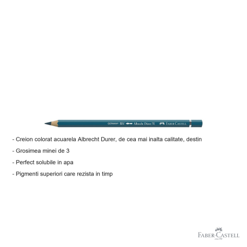 Creion colorat acuarela Faber-Castell Albrecht Durer 155 Helio-Turcoaz, mina 3.8mm, pentru artisti [1]
