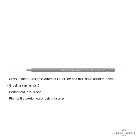 Creion colorat acuarela Faber-Castell Albrecht Durer 251 argintiu, mina 3.8mm, pentru artisti profesionisti [1]