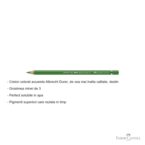 Creion colorat acuarela Faber-Castell Albrecht Durer 266 verde permanent, mina 3.8mm, pentru artisti [1]