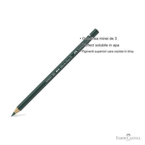 Creion colorat acuarela Faber-Castell Albrecht Durer 267 verde pin, mina 3.8mm, pentru artisti [2]