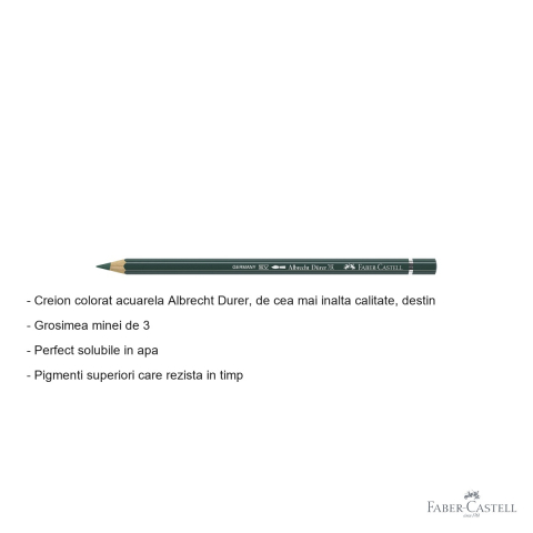 Creion colorat acuarela Faber-Castell Albrecht Durer 267 verde pin, mina 3.8mm, pentru artisti [1]