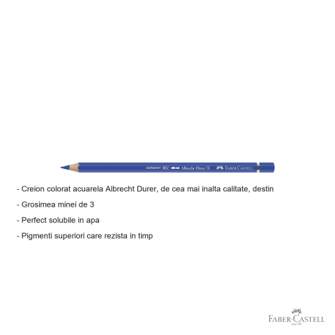 Creion colorat acuarela Faber-Castell Albrecht Durer albastru cobalt 143, mina 3.8mm, pentru artisti [1]