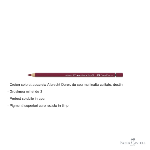 Creion colorat acuarela Faber-Castell Albrecht Durer caramiziu ARS 193, mina 3.8mm, pentru artisti [1]
