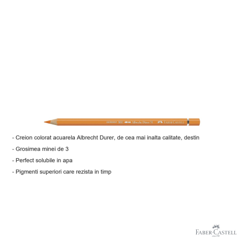 Creion colorat acuarela Faber-Castell Albrecht Durer oranj cadmium 111, mina 3.8mm, pentru artisti [1]