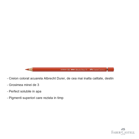 Creion colorat acuarela Faber-Castell Albrecht Durer oranj cadmium deschis 117, mina 3.8mm, pentru artisti [1]