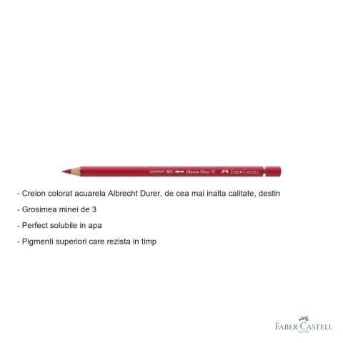 Creion colorat acuarela Faber-Castell Albrecht Durer rosu deschis 121, mina 3.8mm, pentru artisti [1]