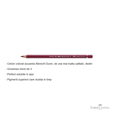Creion colorat acuarela Faber-Castell Albrecht Durer rosu inchis 225, mina 3.8mm, pentru artisti [1]