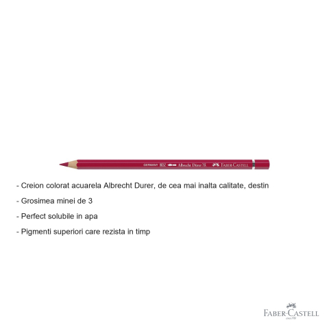 Creion colorat acuarela Faber-Castell Albrecht Durer, rosu stacojiu 226, mina 3.8mm, pentru artisti [1]