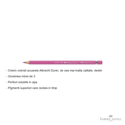 Creion colorat acuarela Faber-Castell Albrecht Durer roz stalactita 129, mina 3.8mm, pentru artisti [1]