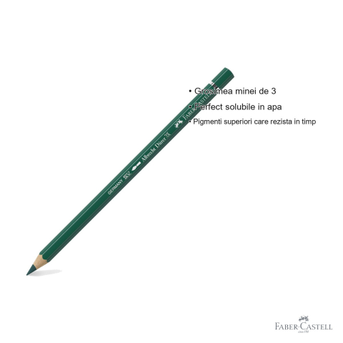 Creion colorat acuarela Faber-Castell Albrecht Durer verde 159, mina 3.8mm, pentru artisti profesionisti [2]