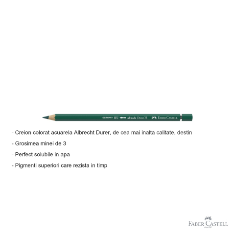 Creion colorat acuarela Faber-Castell Albrecht Durer verde 159, mina 3.8mm, pentru artisti profesionisti [1]