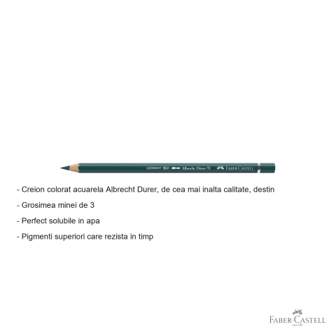 Creion colorat acuarela Faber-Castell Albrecht Durer verde cobalt inchis 158, mina 3.8mm, pentru artisti [1]
