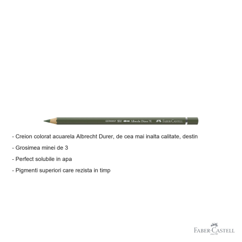 Creion colorat acuarela Faber-Castell Albrecht Durer, verde crom opac 174, mina 3.8mm, pentru artisti [1]
