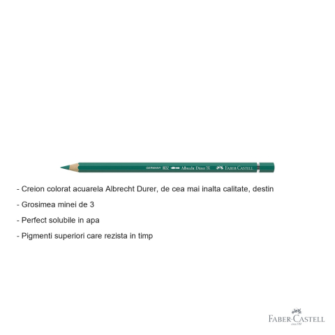 Creion colorat acuarela Faber-Castell Albrecht Durer, verde crom oxid 276, mina 3.8mm, pentru artisti [1]