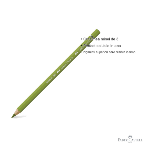 Creion colorat acuarela Faber-Castell Albrecht Durer verde galbui-pamant 168, mina 3.8mm, pentru artisti [2]