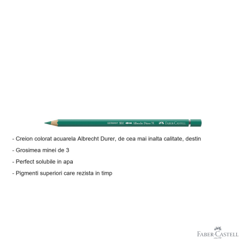 Creion colorat acuarela Faber-Castell Albrecht Durer, verde phthalo 161, mina 3.8mm, pentru artisti [1]