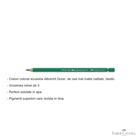 Creion colorat acuarela Faber-Castell Albrecht Durer verde phthalo 264, mina 3.8mm, pentru artisti profesionisti [1]